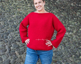 Jorja Sweater, easy ladies sweater pattern, pdf pattern only