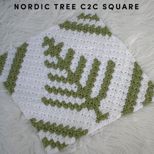 Nordic Christmas tree, Corner to corner, crochet afghan square pattern bild 4