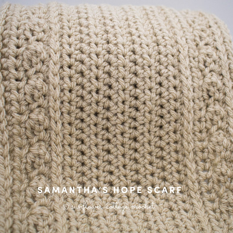 Samantha's Hope Scarf, mens scarf crochet pattern, Unisex image 8