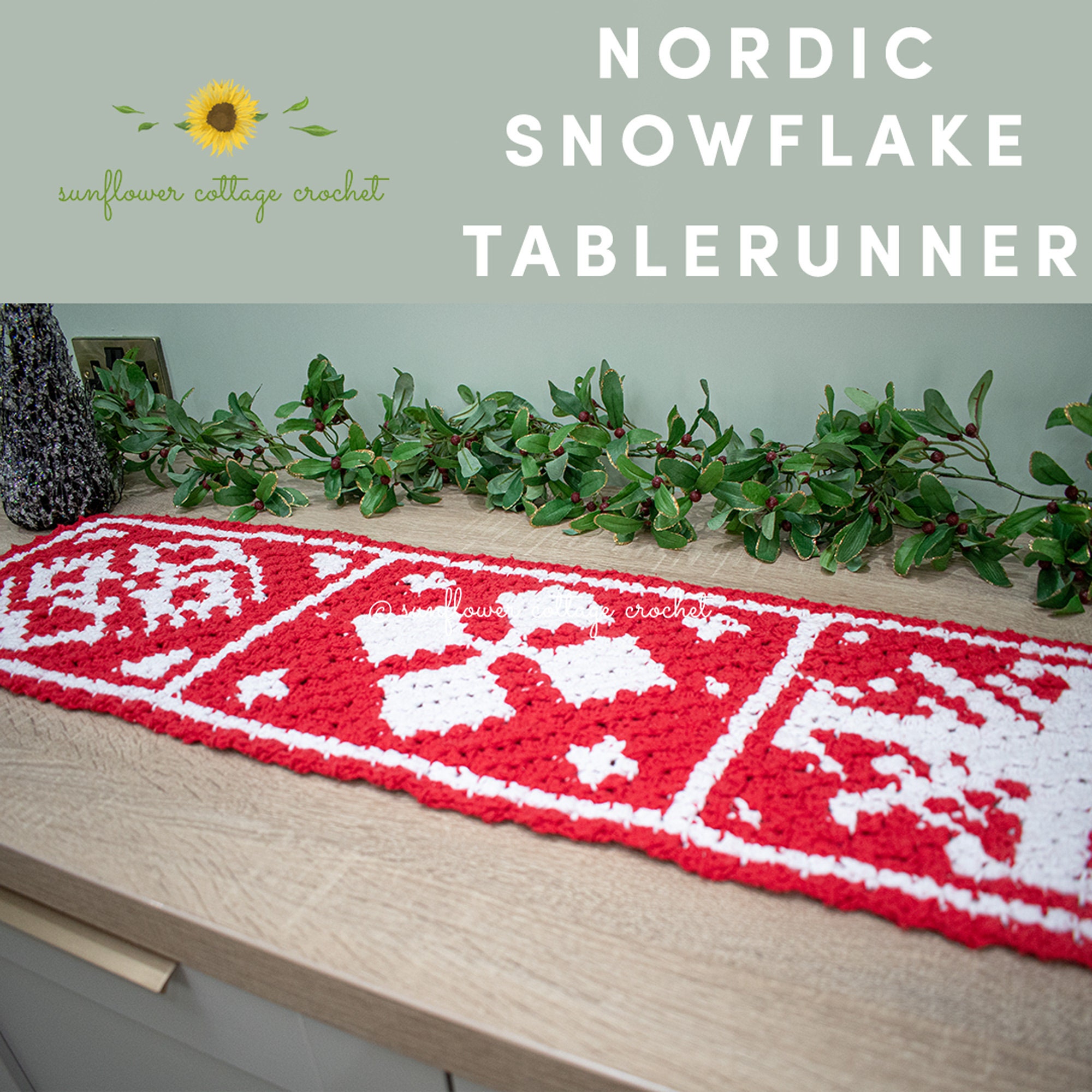 Nordic Snowflake Table Runner Christmas Crochet Pattern | Etsy