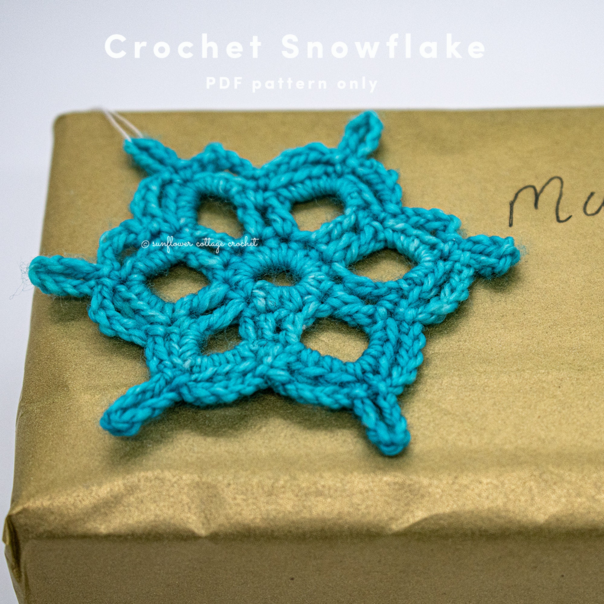 Crochet Snowflake PDF Pattern , Easy Christmas Decoration, Appliqué ...