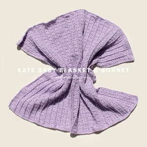 Kate Baby Bonnet and Blanket set, pdf crochet pattern image 9