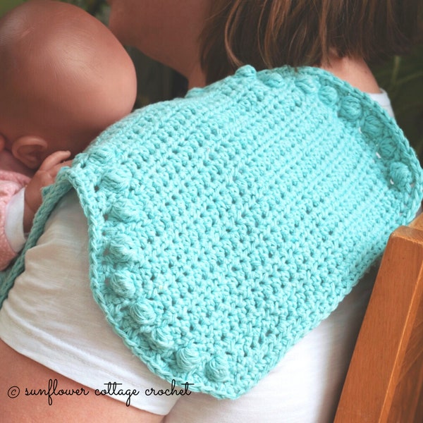 Bobbles Burp Cloth | Crochet Burp Cloth Pattern