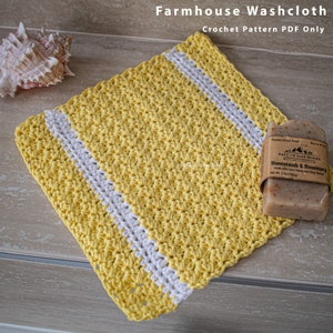 Easy Crochet Washcloth Pattern - Instant Download Farmhouse Charm, Farmhouse washcloth crochet pattern only