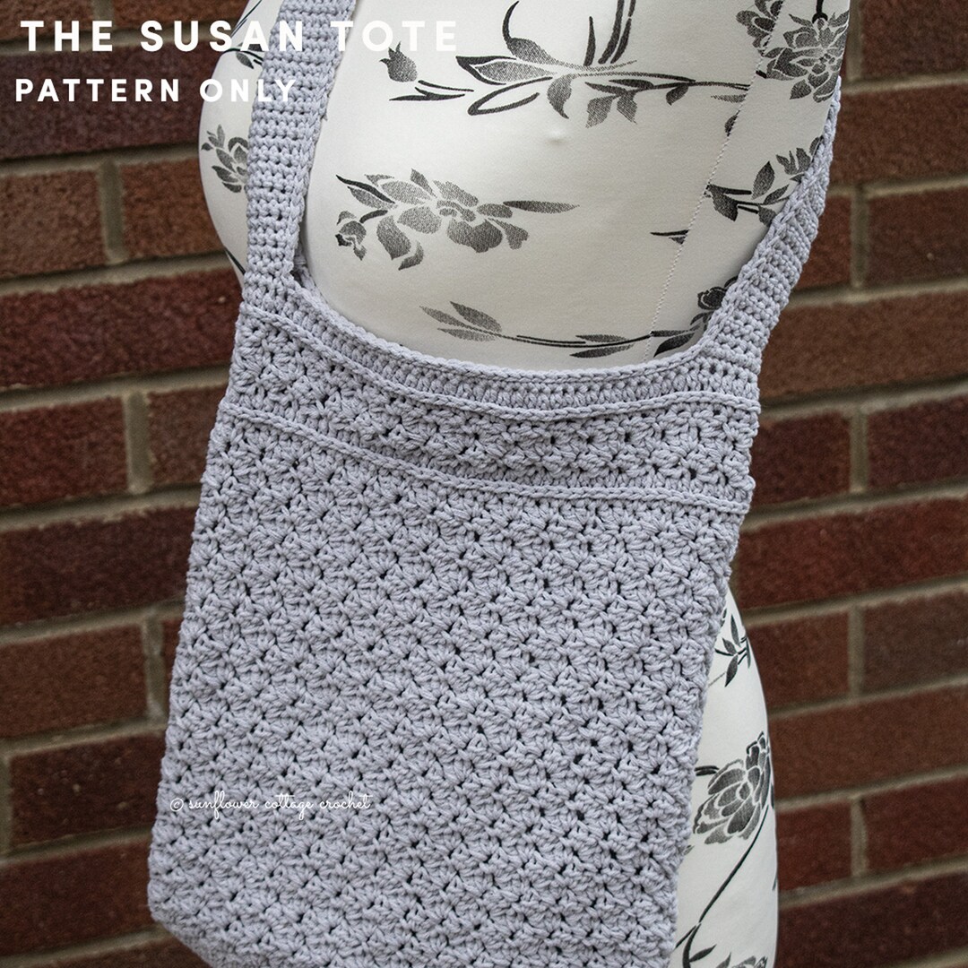 Crochet Tote Bag PDF Pattern | Susan Library Tote | Purse - Etsy