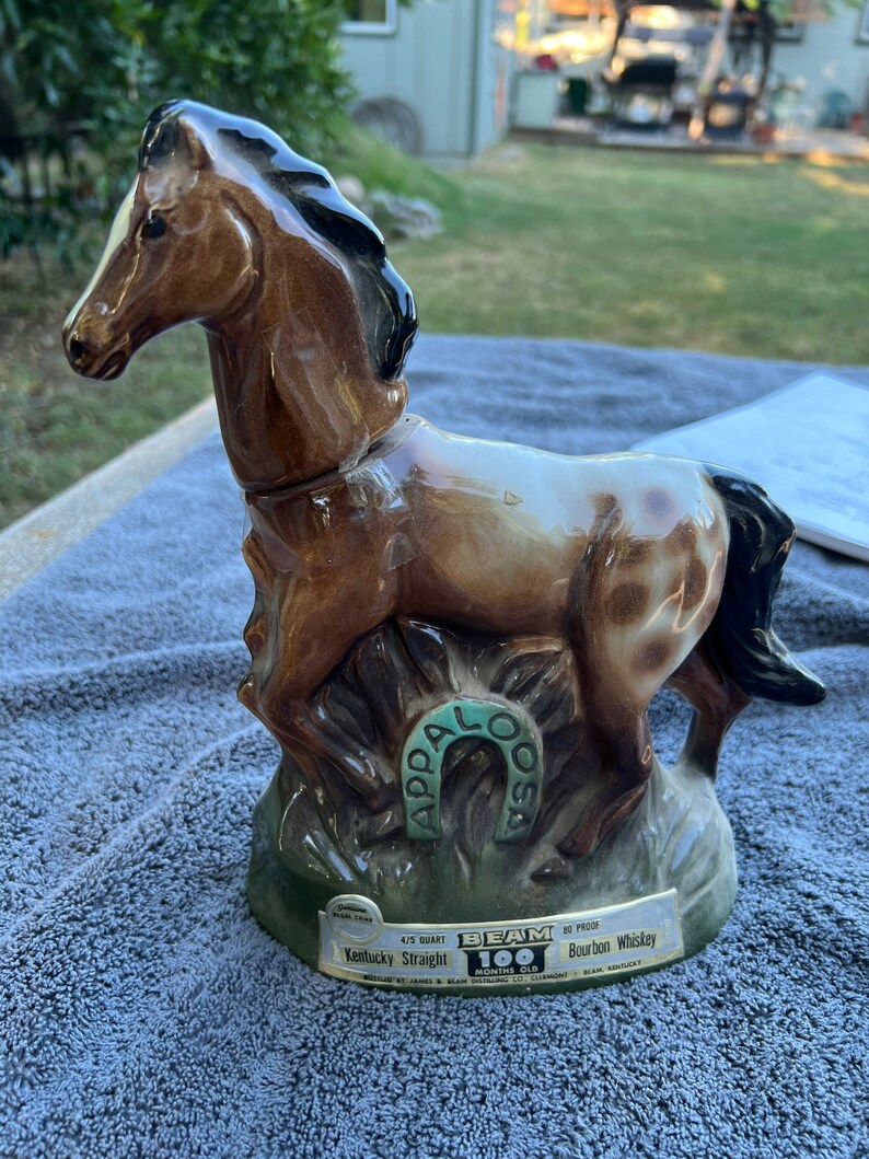 Appaloosa Horse Jim Beam Decanter Etsy