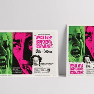 What Ever Happened to Baby Jane 1962: Bette Davis, Joan Crawford - Restored Premium Semi-Glossy Silk Movie Poster - 2 Options