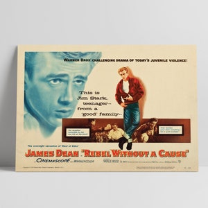 Rebel Without a Cause 1955: James Dean - Restored Premium Semi-Glossy Silk Movie Poster