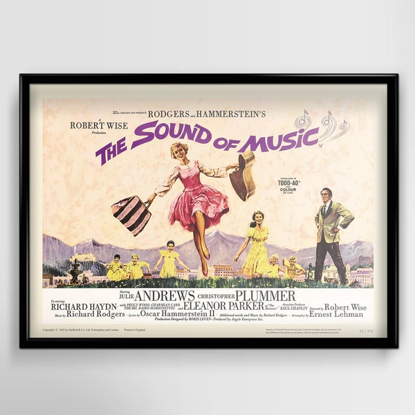 The Sound of Music 1965: Julie Andrews - Restored Premium Wooden Black Framed Movie Poster Print