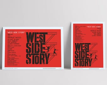 West Side Story 1961: Natalie Wood, Saul Bass - Poster cinematografico restaurato in seta semilucida di alta qualità - 2 opzioni