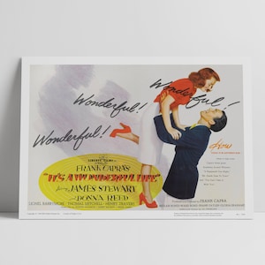 ¡Qué bello es vivir! (1946): James Stewart, Donna Reed, Frank Capra - Póster de película premium restaurado en seda semibrillante