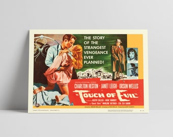 Touch of Evil (1958): Orson Welles - Poster cinematografico restaurato di alta qualità su carta semilucida effetto seta.