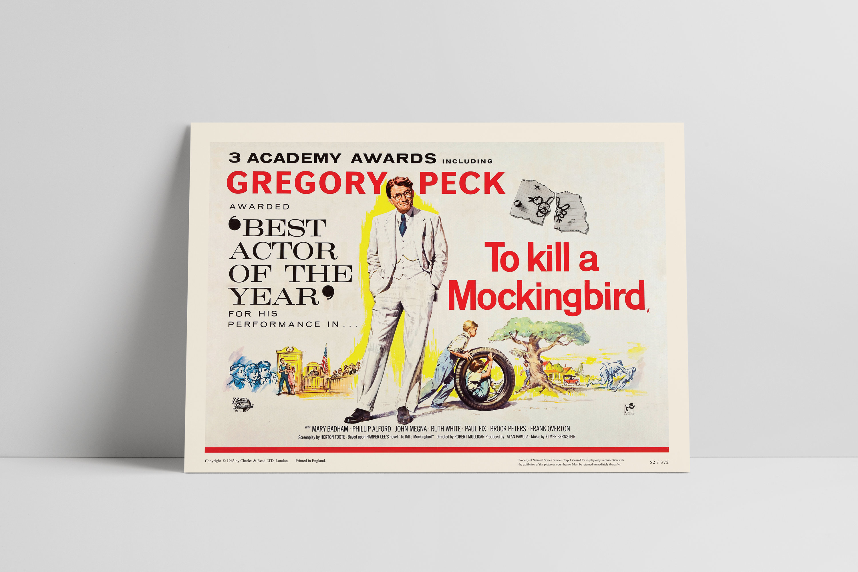 To Kill A Mockingbird 1962: Gregory Peck, Mary Badham - Restored Premium Semi-Glossy Silk Movie Poster