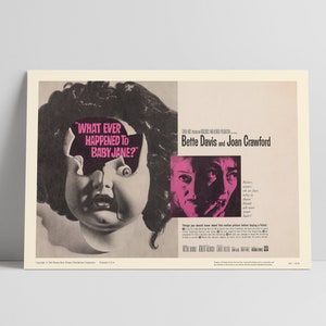 What Ever Happened To Baby Jane 1962: Bette David, Joan Crawford Restauriertes Premium Semi-Glossy Silk Poster