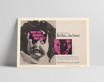 What Ever Happened to Baby Jane 1962: Bette Davis, Joan Crawford Restored Premium Semi-Glossy Silk Movie Poster
