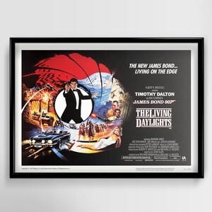 The Living Daylights 1987: Ian Fleming, James Bond, 007 - Restored Premium Wooden Black Framed Movie Poster Print