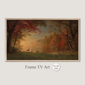Samsung Frame TV Art: Albert Bierstadt Indian Sunset Deer (Digital Download)