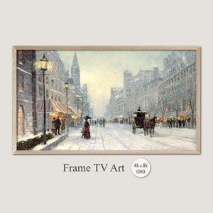 Winter Cityscape Samsung Frame TV Art: 4k 8k UHD (Digital Download)