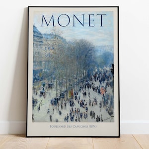 Claude Monet Exhibition Poster, Boulevard des Capucines, Downloadable Art Print, Instant Download