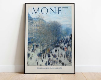 Claude Monet Exhibition Poster, Boulevard des Capucines, Downloadable Art Print, Instant Download