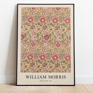 Cartel de William Morris - rosa y rosa, impresión de arte descargable, descarga instantánea