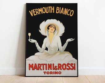 Martini & Rossi Vintage Kitchen Poster, Impresión de arte descargable, Publicidad de bebidas, Descarga instantánea