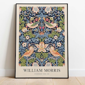 William Morris Poster - Erdbeerdieb, Kunstdruck zum Herunterladen, Sofort Download