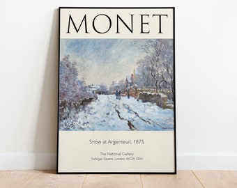 Claude Monet Poster, Snow at Argenteuil, Downloadable Art Print, Instant Download