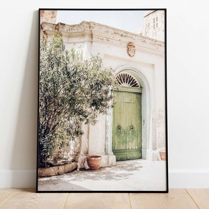 Door in Malta, Mediterranean Poster, Olive Aesthetic, Downloadable Art Print, Instant Download