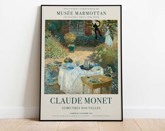 Claude Monet Exhibition Poster, The Luncheon, Downloadable Art Print, Instant Download