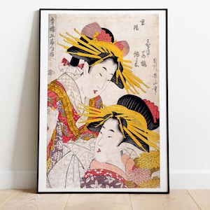 Vintage Japanese Poster, Kikugawa Eizan, Woodblock Print, Downloadable Art, Instant Download