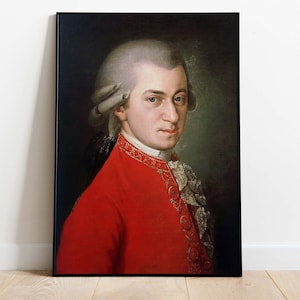 Mozart Portrait, Wolfgang Amadeus Mozart Painting, Downloadable Art Print, Printable Poster, Instant Download