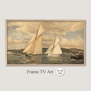 Samsung Frame TV Art, Sailing Boats, 4k & 8k UHD-2 Digital Wall Art, Instant Download