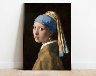 Jan Vermeer, Girl with the Pearl Earring Poster, Art Print, Printable Painting, Instant Download