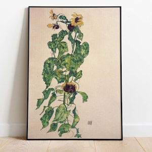 Egon Schiele - Sunflowers, 1917, Downloadable Poster, Printable Art, Instant Download