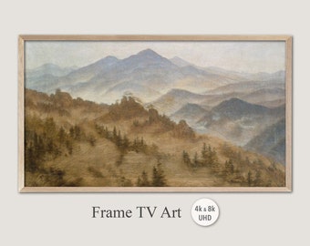 Samsung Frame TV Art, 4k & 8k UHD-2 Digital Wall Art, Caspar David Friedrich - Landscape with the Rosenberg, Instant Download