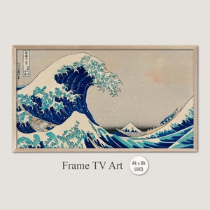 Samsung Frame TV Art, 4k & 8k UHD-2 Digital Wall Art, Instant Download, Katsushika Hokusai - The Great Wave off Kanagawa