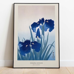 Ohara Koson - Iris Flowers, Japanese Art, Printable Poster, Instant Download