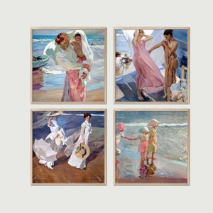 Joaquin Sorolla 4 Poster Set Vol.1, Downloadable Art Print, Printable Posters, Instant Download