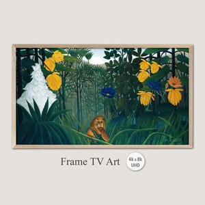 Samsung Frame TV Art, 4k & 8k UHD-2 Digital Wall Art, Henri Rousseau - The Repast of the Lion, Instant Download