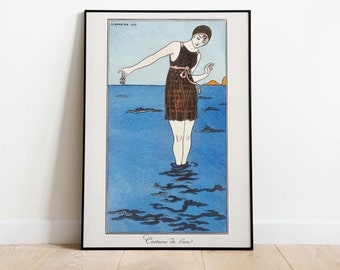 George Barbier, French Art Nouveau Poster - Costumes Parisiens, Downloadable Art Print, Instant Download