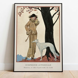 George Barbier, Cartel francés Art Nouveau - Symphonie Automnale, Impresión de arte descargable, Descarga instantánea