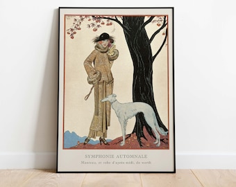 George Barbier, affiche Art nouveau Français - Symphonie automnale, impression d'art téléchargeable, téléchargement immédiat