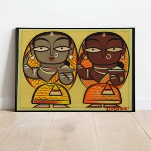 Jamini Roy - Two Women, Indian Art, Printable Poster, Downloadable Art, Instant Download