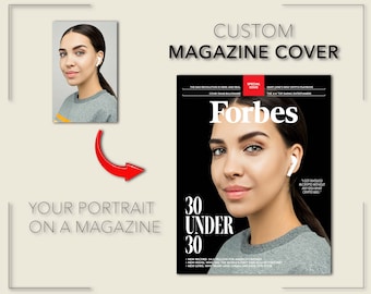 Custom Magazine Cover, Forbes Magazine, Your Portrait on a Magazine, Personalized Magazine Cover