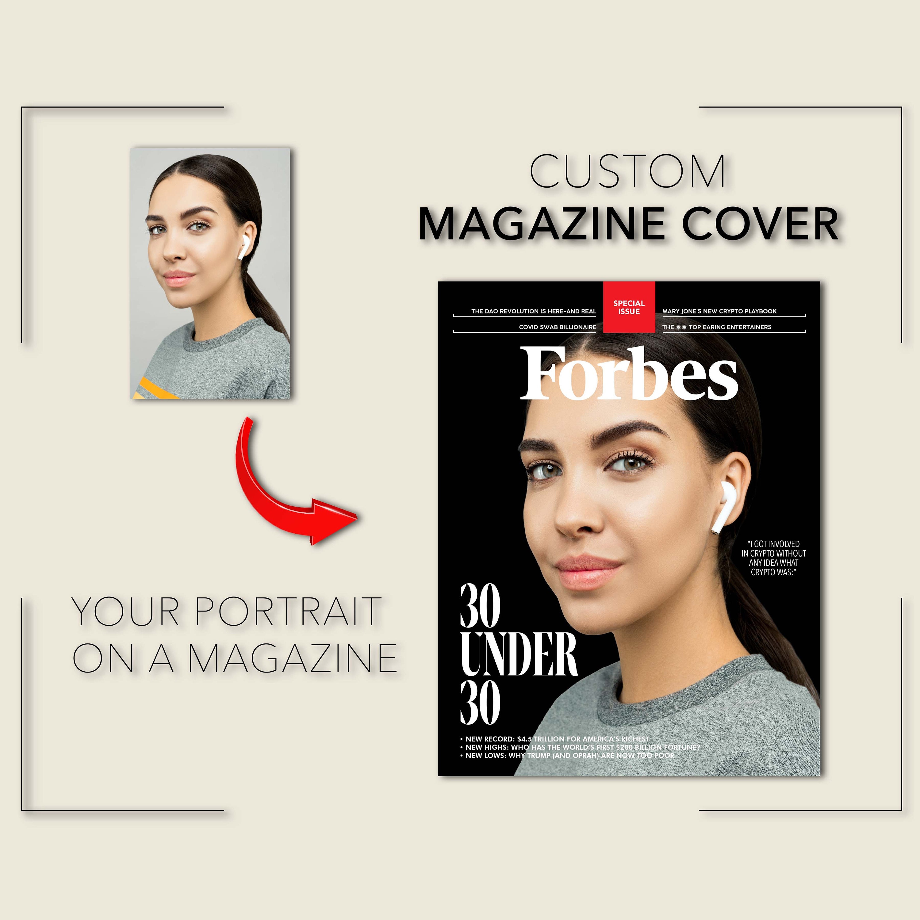 Personalized Forbes Magazine Cover: Custom Portrait (digital Download) -  Etsy Israel