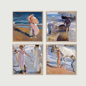 Joaquin Sorolla 4 Poster Set Vol.2, Downloadable Art Print, Printable Posters, Instant Download