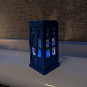 Doctor Who inspireerde 3D-geprinte led-theelichthouder, Tardis T.A.R.D.I.S-stijl theelichthouder, goed voor huisdecoratie