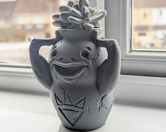The Legend of Zelda Inspired 3D Printed Planter, Goron Pot Vase Oot LoZ TP Planter Pot, Good For Aqua Air Plants Or Cactus