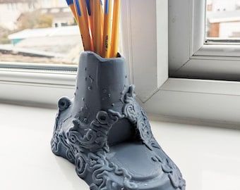 The Legend of Zelda Inspired 3D Printed Pot, Breath of the Wilds Challenge Shrine BotW Pencil Pot, Good For Desk Storage and Organisation